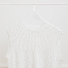 Charger l'image dans la galerie, usure studio - pull sans manches blanc crochet main