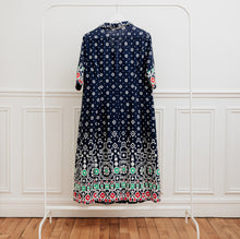 Charger l'image dans la galerie, usure-studio-robe-bleue-ethnique-vintage-piece-unique