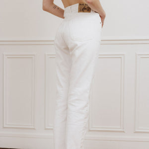 usure studio - jean blanc vintage taille haute
