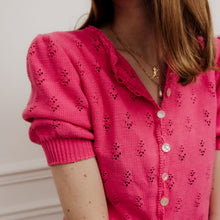 Charger l'image dans la galerie, usure studio - gilet cardigan rose vintage