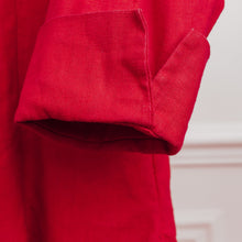 Charger l'image dans la galerie, usure studio - blouse tunique rouge lin vintage 2