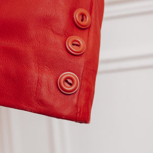 usure studio - veste rouge en cuir vintage 3