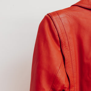 usure studio - veste rouge en cuir vintage 5
