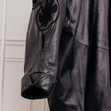 Charger l&#39;image dans la galerie, usure studio - blouson cuir broderie noir vintage 4
