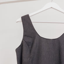 Charger l'image dans la galerie, usure studio - robe ceinture gris anthracite vintage 90