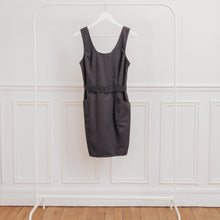Charger l'image dans la galerie, usure studio - robe ceinture gris anthracite vintage 90