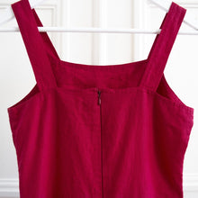 Charger l'image dans la galerie, usure studio - robe chasuble lin rouge vintage