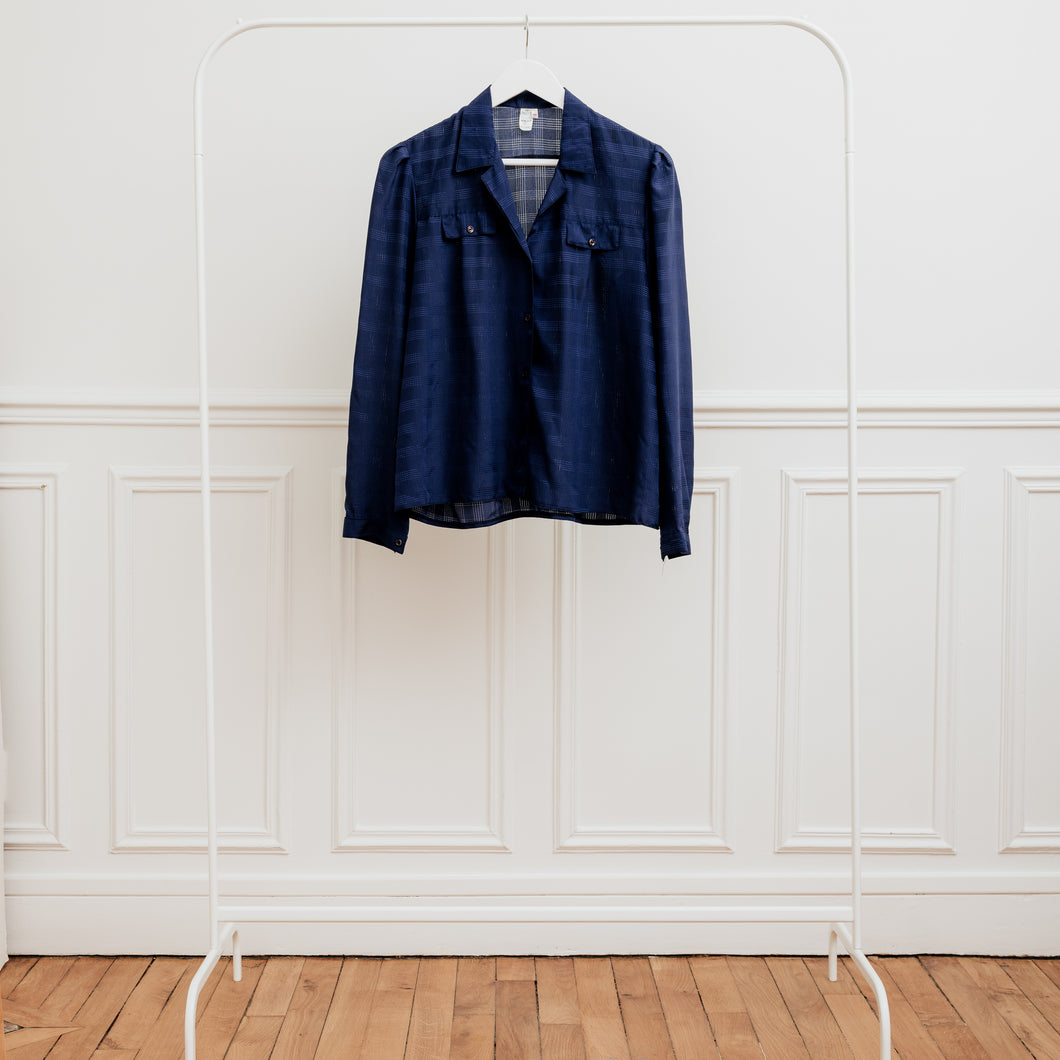 usure studio - blouse-bleu-marine-rayures-vintage