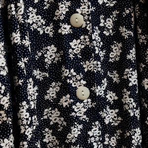 usure studio - robe fleurie bleu vintage boutonnée