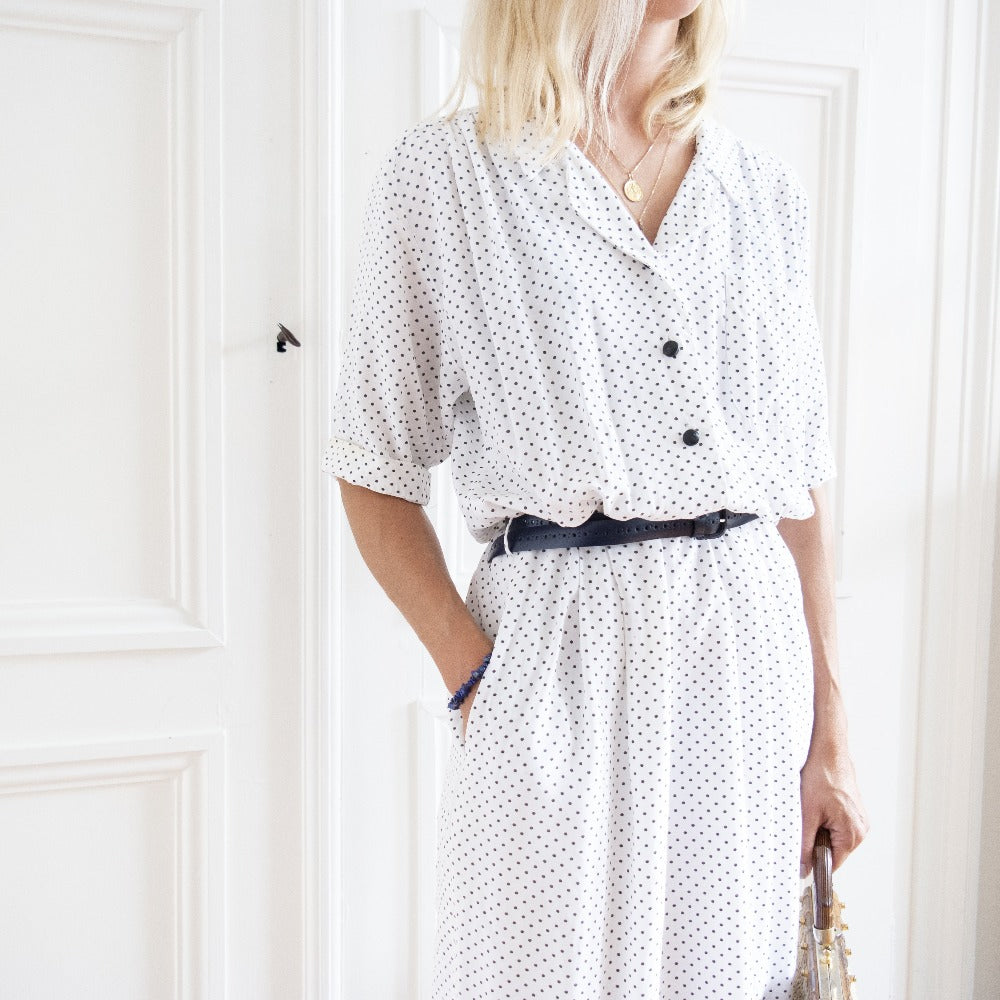 usure studio - robe blanc pois vintage