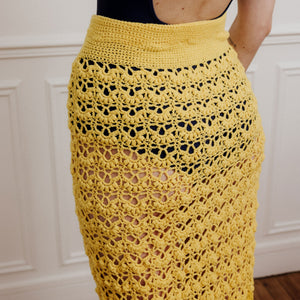 usure studio - jupe jaune crochet vintage