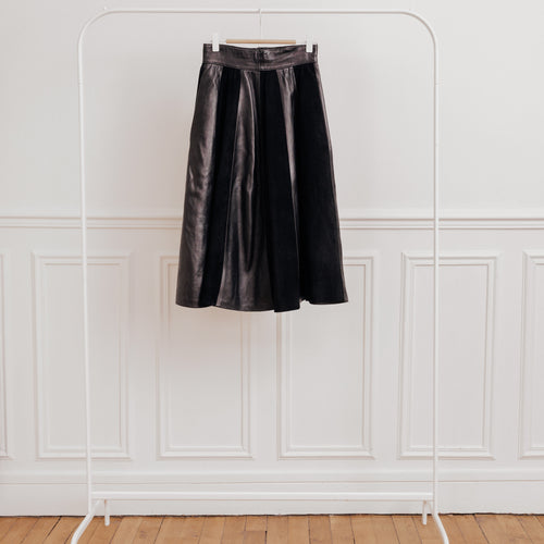 usure studio - jupe noire cuir vintage