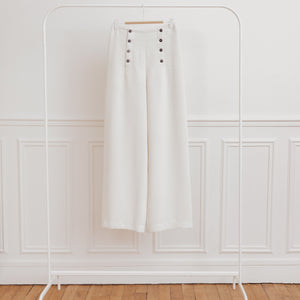 usure studio - pantalon large blanc vintage