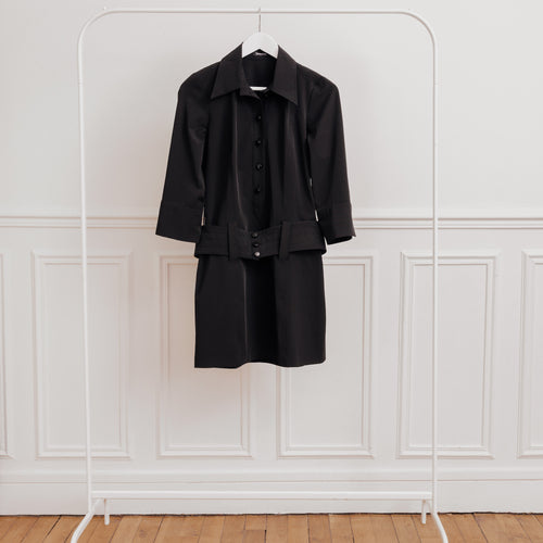 usure studio - robe noire ceinturée vintage 