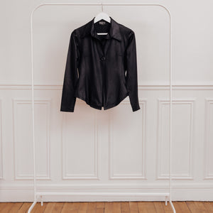 usure studio - veste cintree satin noir vintage