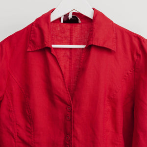 usure studio - blouse rouge lin vintage