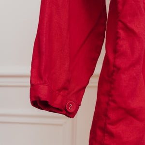 usure studio - blouse rouge lin vintage 3