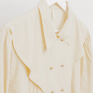 usure studio-blouse jaune volant vintage