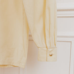 usure studio-blouse jaune volant vintage