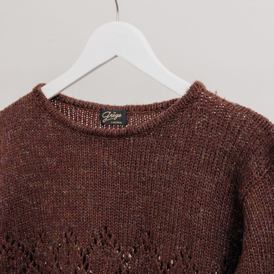 Usure studio - pull marron crochet vintage 1
