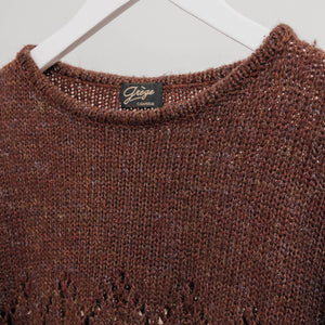 Usure studio - pull marron crochet vintage 2