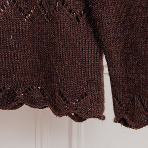 Usure studio - pull marron crochet vintage 3