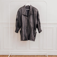 Charger l&#39;image dans la galerie, usure studio - blouson cuir broderie noir vintage 6
