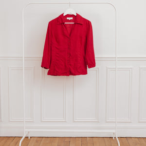 usure studio - blouse rouge lin vintage