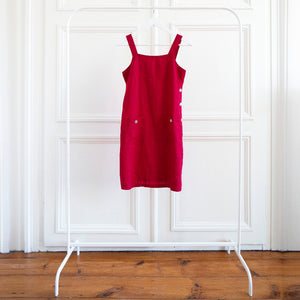 usure studio - robe chasuble lin rouge vintage