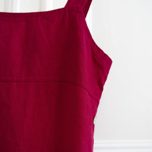 usure studio - robe chasuble lin rouge vintage